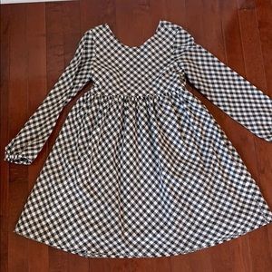 Black and white gingham dress with bow in the back
